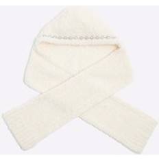 Girls Scarfs Children's Clothing River Island Cream Embellished Hooded Scarf - 5-12 Yrs