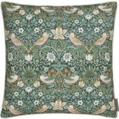 Morris & Co Complete Decoration Pillows Morris & Co Strawberry Thief Piped Outdoor 50cm x 50cm Filled Cushion Forest Complete Decoration Pillows Green