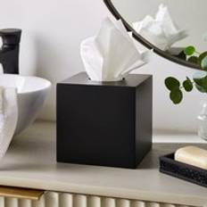 Tissue Box Covers Dunelm Black Square Resin Tissue Box Cover