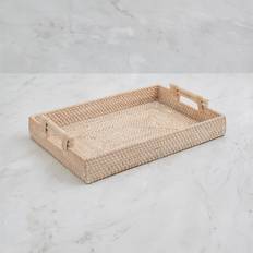 Dunelm Churchgate Woven Rattan Rectangle - White Serving Tray