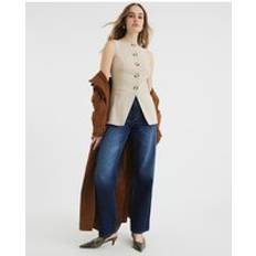 River Island Button Up Waistcoat - Beige