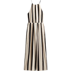 H&M Textured Jersey Jumpsuit - Cream/Striped