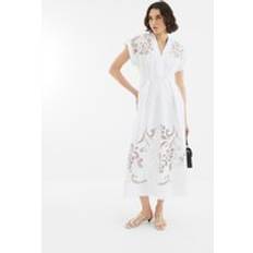 White broderie dress River Island Womens Short Sleeve Broderie Midi Dress - White