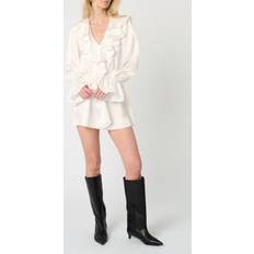 WeWoreWhat Ruffle Detail Boho Mini Dress - White