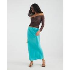River Island Womens Satin Maxi Skirt - Blue