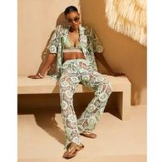 Lace Trousers & Shorts River Island Lace Beach Resort Trousers - Green