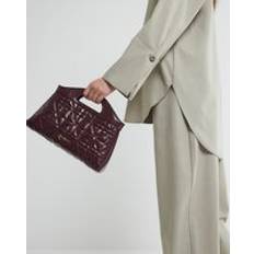Purple Clutches River Island Faux Leather Quilted Clutch Bag - Purple