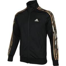 Men - Stripes Jackets adidas Men's 3s Tt Tric Camouflage Stripe Sports Knit Stand Collar Jacket - Autumn Black
