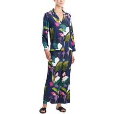Cropped Floral-Print Pajama Set - Nav