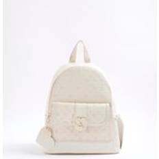 River Island Backpacks River Island Cream Heart Lock Pocket Backpack - One Size