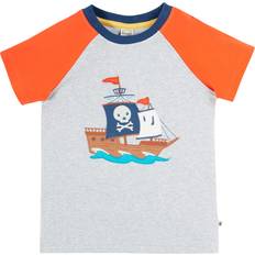 Kids' Renny Organic Cotton Raglan Sleeve Applique T-Shirt - Grey Mid