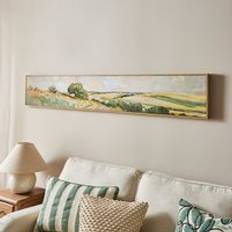 Dunelm Rolling Hills Hand Finished Canvas Green Framed Art