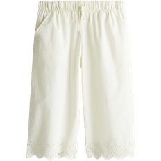 H&M Broderie Anglaise Cropped Trousers - Cream (1273216003)