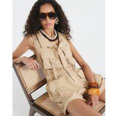 Beige - Women Jumpsuits & Overalls River Island Womens Sleeveless Utility Playsuit - Beige