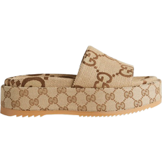 Gucci Slip-On Slides Gucci Platform Slide - Camel/Dark Brown