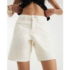 River Island Womens Ecru Denim Longline Bermuda Shorts - Beige