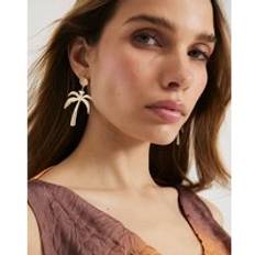 River Island Womens Gold Palm Tree Earrings - Gold