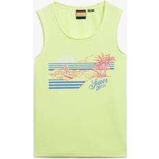 Superdry Dam Linnen Superdry Outdoor Stripe Scoop Neck Tank Top - Dry Fluro Yellow