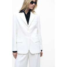 XXS Blazers Mango Ramen Single Breasted Blazer - White