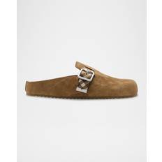 Men - Suede Clogs Burberry Check Suede Urchin Clogs -