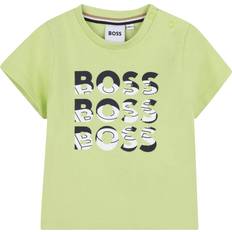 HUGO BOSS T-shirts HUGO BOSS Kids' Cotton Snap Closure Branded T-Shirt - Lime