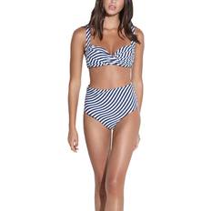 Stribede Bikinier Panos Emporio Wave Chara Bottom - Blå