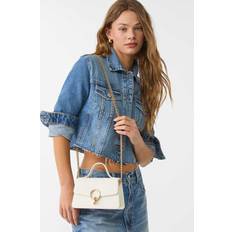 Crossbody Bag With Round Clasp - White
