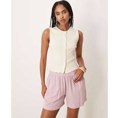 Vila Button Front Vest - White