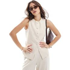 New Look Co-Ord Longline Linen Waistcoat - Stone
