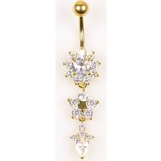 Gold - Women Piercings Lovisa Piercing Ombligo Dorado Con Diseño Floral De Titanio Chapado En Oro -