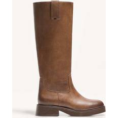 Bershka Shoes Bershka Flat Knee-High Boots - Brown