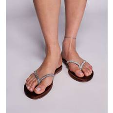 Ersil Chokladbruna Satin Sandaler Tårem Strass