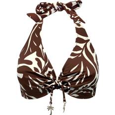 Brown Bikinis Pour Moi Madrid Underwired Halter Triangle Bikini Top - Brown/White