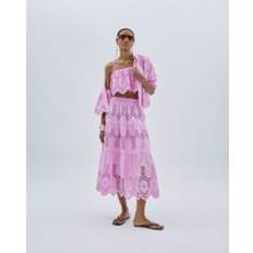 Pink Skirts River Island Broderie Cutwork Midi Skirt - Pink