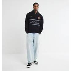 River Island S Polo Shirts River Island Mens Long Sleeve Rugby Polo Shirt - Black