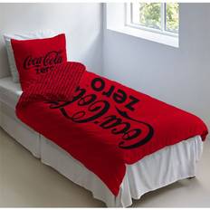 Licens Coca Cola Zero Sengetøj Vendbart Sengesæt 140x200 cm 100% Blødt Dynebetræk Rød