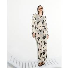 Women Swimsuit Cover-Ups & Sarong Wraps River Island Womens Cream Embroidered Crochet Maxi Beach Dress - Womens