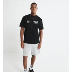 River Island Herr T-shirts River Island Svart T-Shirt Med Racertryck - Svart