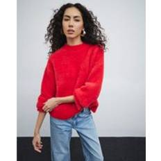 Women Jumpers River Island Womens Red Fluffy Jumper - Red Fluffy