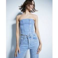 River Island Corsets River Island Womens Bandeau Denim Corset Top - Blue Denim