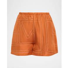 Pyjamas Toteme Silk Twill Monogram Pajama Shorts - Orange