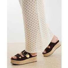 River Island Backless Wedge Sandals - Brown