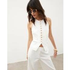 River Island Womens Halter Neck Fitted Waistcoat - White