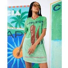 Sequin dress River Island Womens Green Atlas Short Sleeve Chilli Sequin Dress - Green
