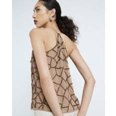 Gold - Women Tank Tops River Island Womens Gold Sleeveless Beaded Cami Top - Gold