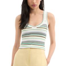 Stripes Tank Tops Veronica Beard Carlin Striped Knit Tank Top - Off-White