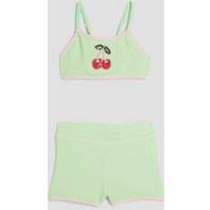 River Island Girls Green Cherry Shorts Bikini Set - Green