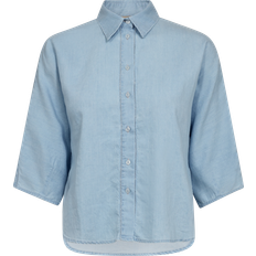 Mos Mosh Herre Skjorter Mos Mosh Angelina Denim Skjorte - Light Blue Denim