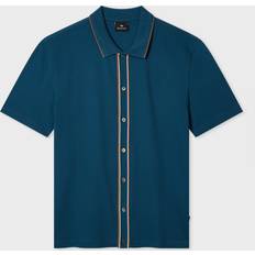 Men - Turquoise Polo Shirts Paul Smith Button Front Polo T Shirt - Teal