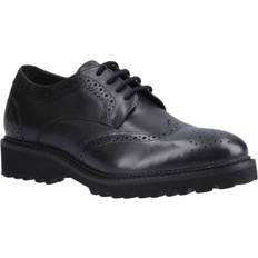 Laced Low Top Shoes Hush Puppies Gabi Senior Girls School Shoes - Black